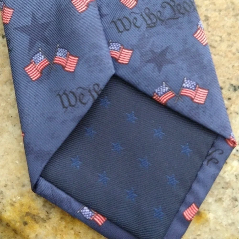 Patriotic men's flag Stars and stripes we the people land of liberty tie